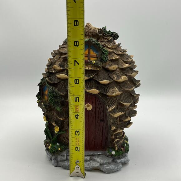 HearthSong Fantastical Resin Fairy Village Pinecone House 9" w/ 4 Fairy Figures - Picture 10 of 11